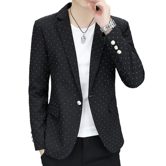 Blazer Men's fashion outdoor travel gentleman wedding Slimming Business versatile Trendy Casual Korean-style formal wear Blazer
