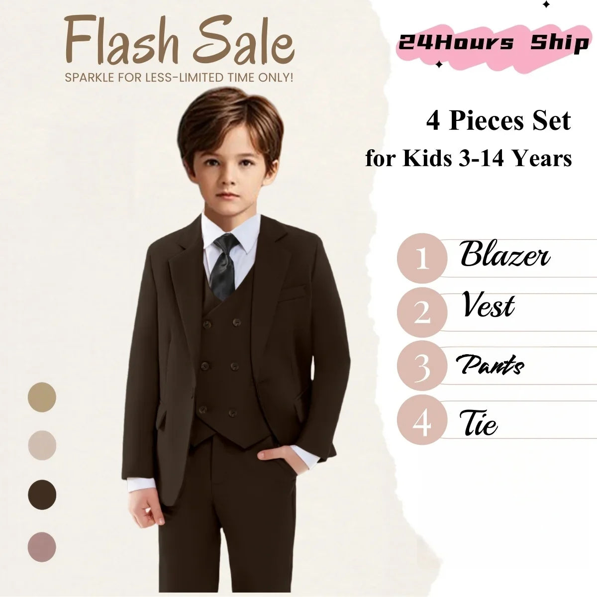 Boys Suit Set for Kids – Formal Tuxedo for Wedding, Party & Special Occasions