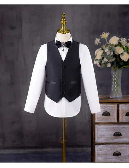 Flower Boys Piano Photography Suit Kids Party Ceremony Costume Children Birthday Wedding Prom Eve Wear Performance Tuxedo Dress