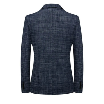 KIDWHXR Men Suit Coat Slim Plaid Turn Down Collar Male Blazer British Style Single-breasted Business Casual Man Outerwear