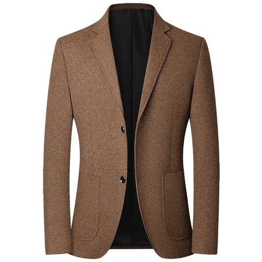 Blazer Men's Fashionable High-end Business-oriented Outdoor Gentlemanly Trend Solid-color Casual Wear Hosting Weddings Blazer