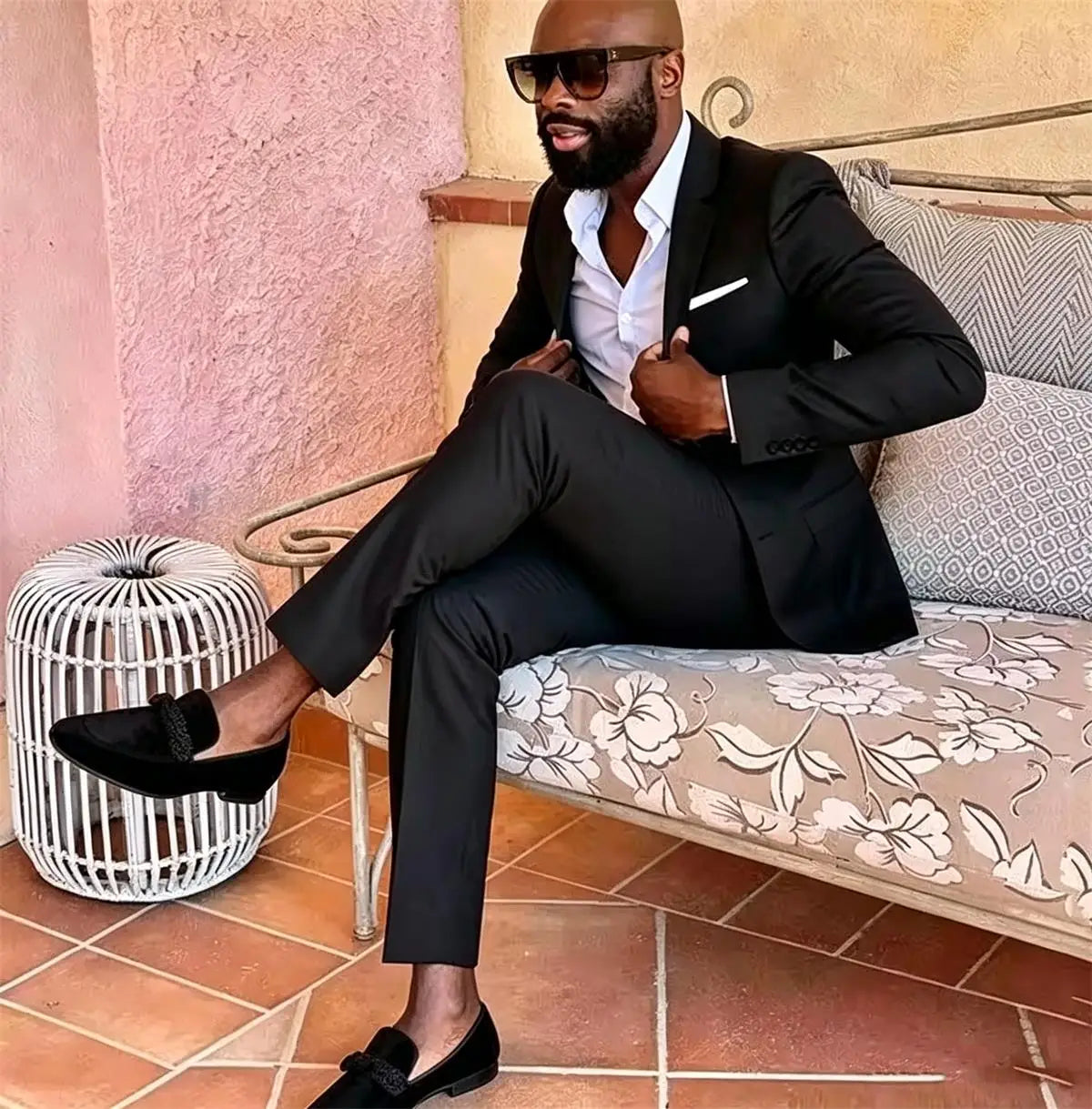 Summer Men's Linen Blend Suit 2 Pieces Slim Fit Casual Lightweight Jacket Pant Set for Party Business Wedding Prom Daily Wear