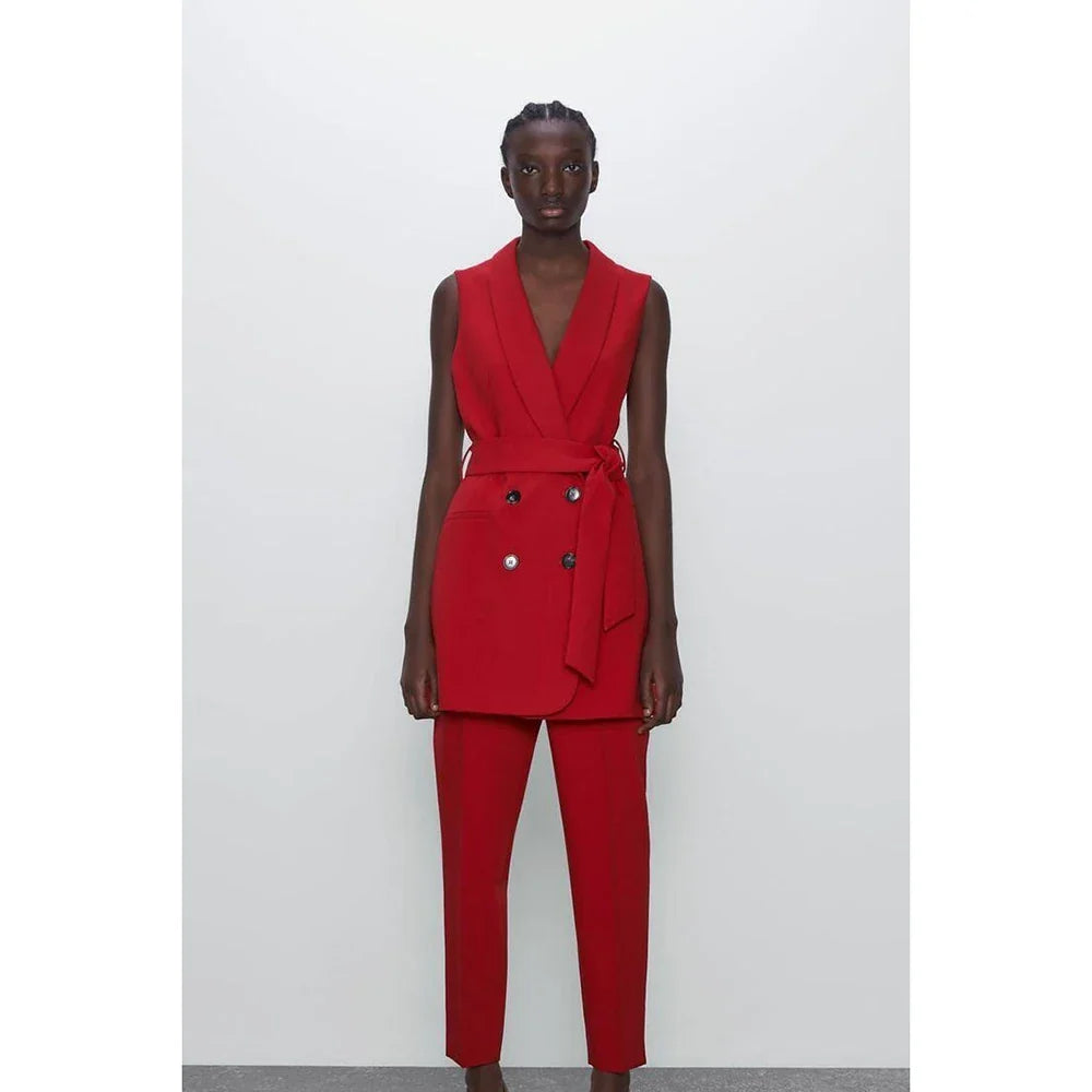 Multiple Styles to Choose From Women Pants Set High-end Female Two Pieces(Vest+Trousers)ropa de mujer ofertas
