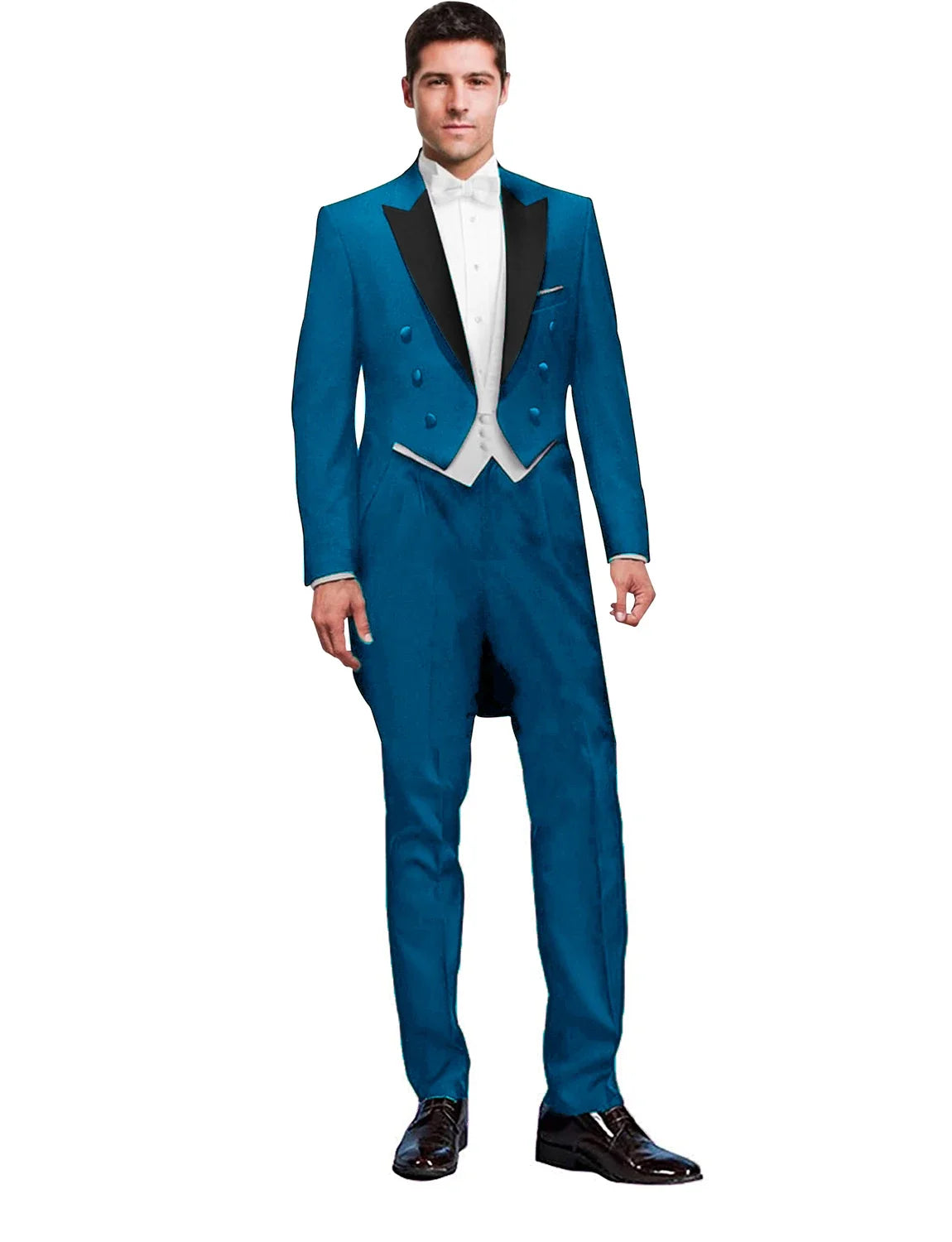 Costume 3 Pièces Solide pour Homme, Smoking de Mariage, Blazer Long, Garçon d'Honneur, Bal de Promo, Costume Masculin Tendance (Veste+Gilet+Pantalon)