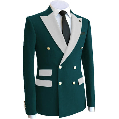 XS-6XL Wedding Men Suits Blazer Bridegroom Business Groom Wear Tuxedo Jacket Formal Party Peak Lapel Double Breasted One Coat
