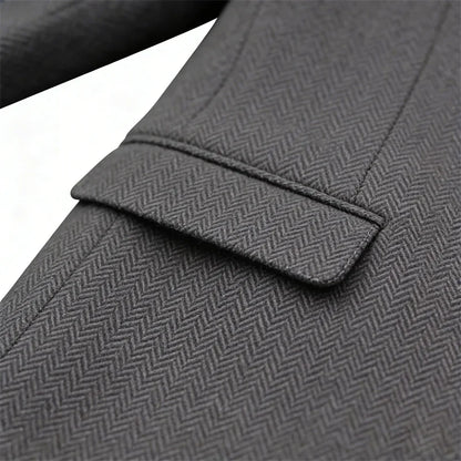 Premium Men's Suit Gray Blazer Prom Tuxedos Herringbone Tweed Single Breasted Formal Bussiness Jacket for Wedding Daily Wear