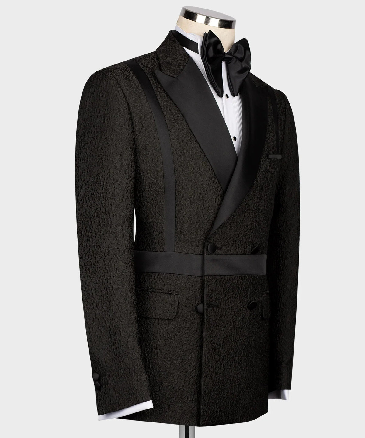 Leisure Men's Suit 2 Pieces Appliques Lapel Blazer Pants Bow Collar Wedding Tuxedos Work Business Formal Customized M7160