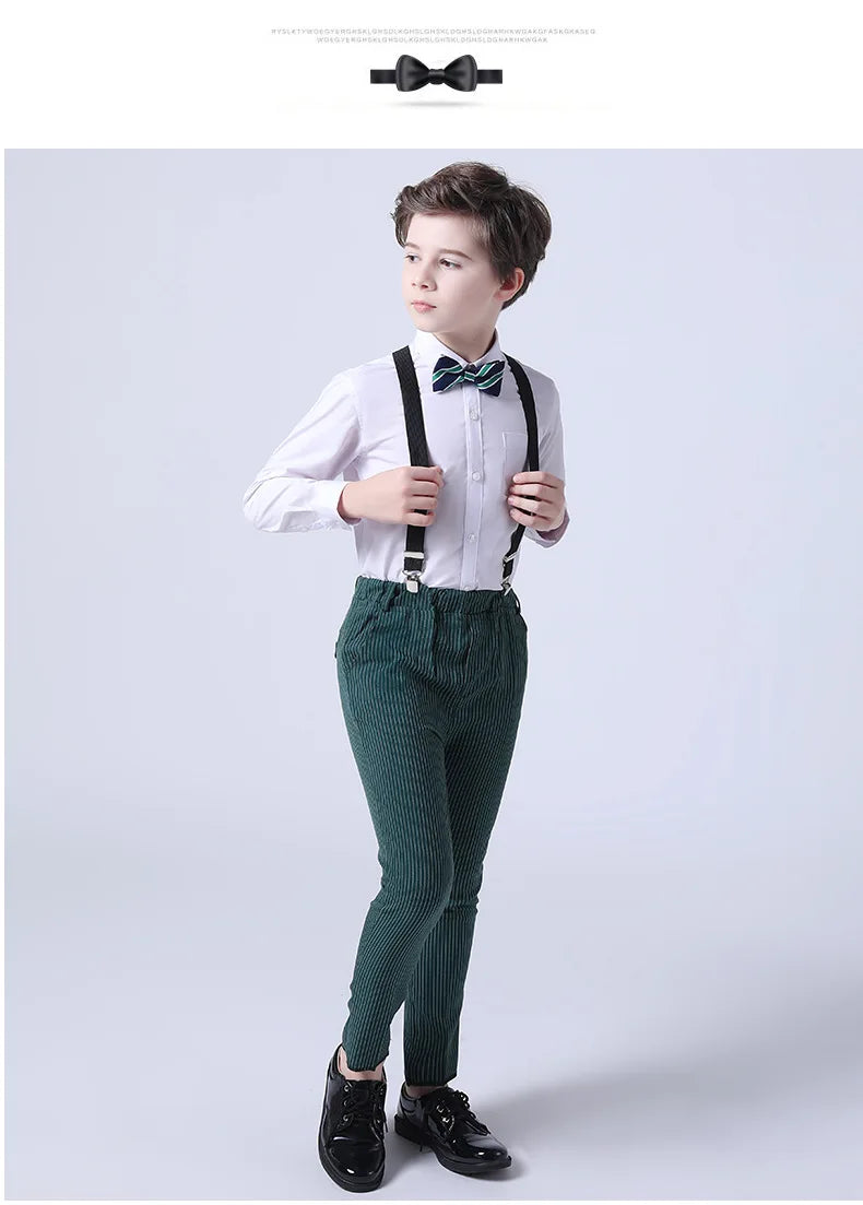 Boys Formal Vest Pants 2-Piece Suit Set for Kids – Striped Wedding & Party Wear