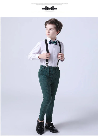 Boys Formal Vest Pants 2-Piece Suit Set for Kids – Striped Wedding & Party Wear