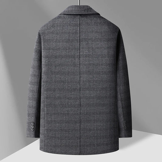 2026 Outdoor Fashion Gentleman's Versatile Trend, Middle-aged and Elderly Business Casual Men's Down Inner Liner Woolen Coat