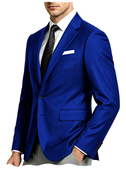 Men's Suit Jacket Single Button Slim Fit Notch Lapel for Wedding, Prom and Business