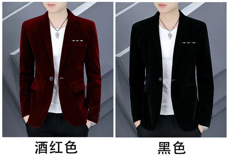 2025 Canary Suit Men's Velveteen Casual Small Suit British Style Business Single West Casual Clothes Trend Youth Handsome Shirt