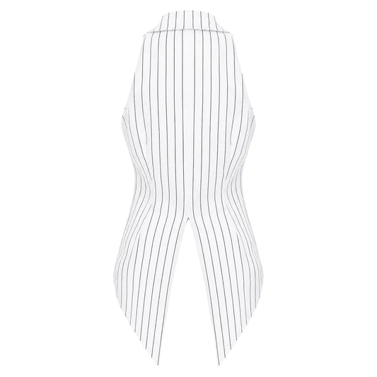 Suit Vest for Women Trendy Waistcoat OL Lady Sleeveless Vest Striped Vests for Halloween Magic Show Carnival Costume Tailcoat