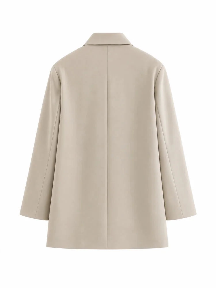 Women Double Breasted Blazer Elegant Office Lady Suit Jacket Oversized Casual Long Sleeve Blazer Spring Autumn Outerwear