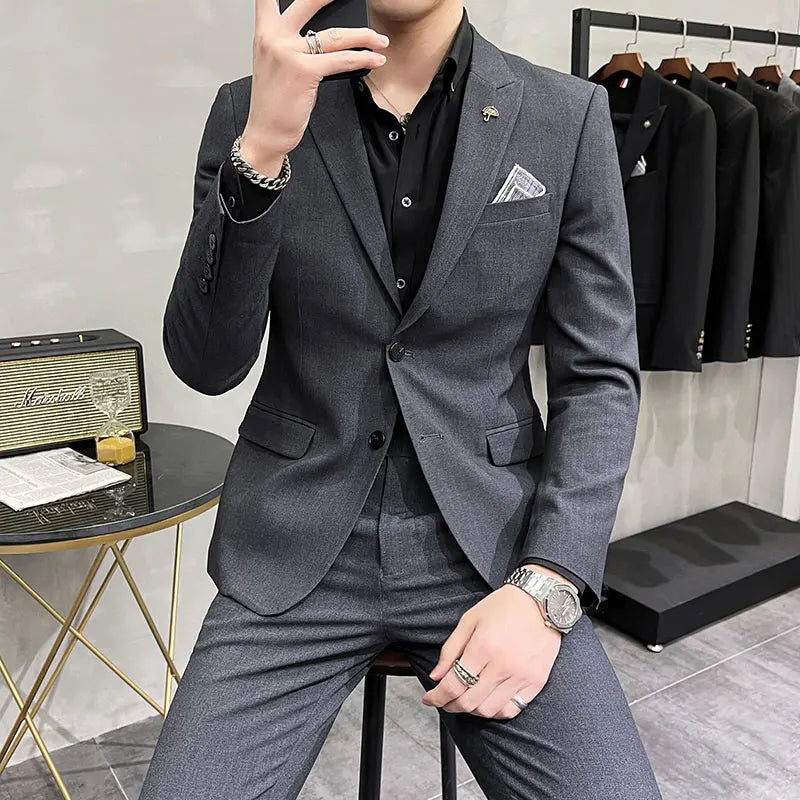 Men's Slim Fit Wedding Suit – Blazer & Pants Set
