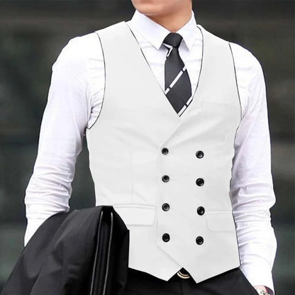 Men's Suit Vest Double Breasted Waistcoat for Wedding Business Formal Occasions