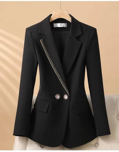 Spring 2025 Fashion Outerwears Blazer Mujer Woman New In Coats Casaco Feminino Double Breasted Office Lady Blazers Jackets Tops