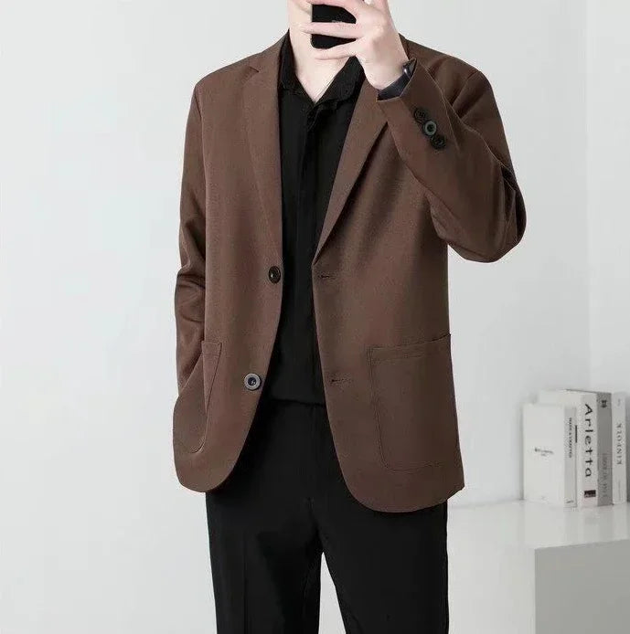Men's Oversized Blazer Smart Casual Single Breasted Jacket for Business and Daily Wear