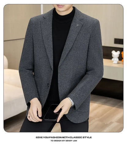 High-Quality Fashionable Autumn Winter New Design Casual Men's Suit Jacket Trendy Versatile Outerwear for Business And Casual We