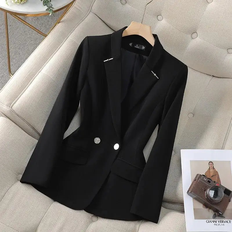 Spring Women's Casual Blazers Feminino Korean Style Fashion Long Sleeve Plus Size Jackets Coats Outerwears Veste Femme