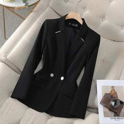 Spring Women's Casual Blazers Feminino Korean Style Fashion Long Sleeve Plus Size Jackets Coats Outerwears Veste Femme