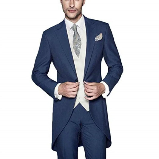 Men's 3-Piece Slim Fit Formal Suit – Blazer, Vest & Trousers for Business & Wedding