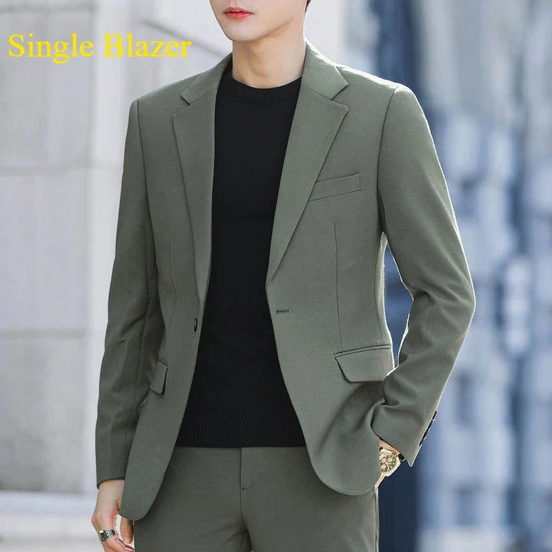 Blazer: Outdoor Men Fashion Gentleman Stylish and Versatile Trendy Casual Best for Best Man Formal Workwear Professional Blazer