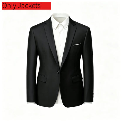 Men's Suit Set Wedding Elegant High Quality Blazer Pants Slim Fit Wrinkle Resistant Business Formal Breathable Durable