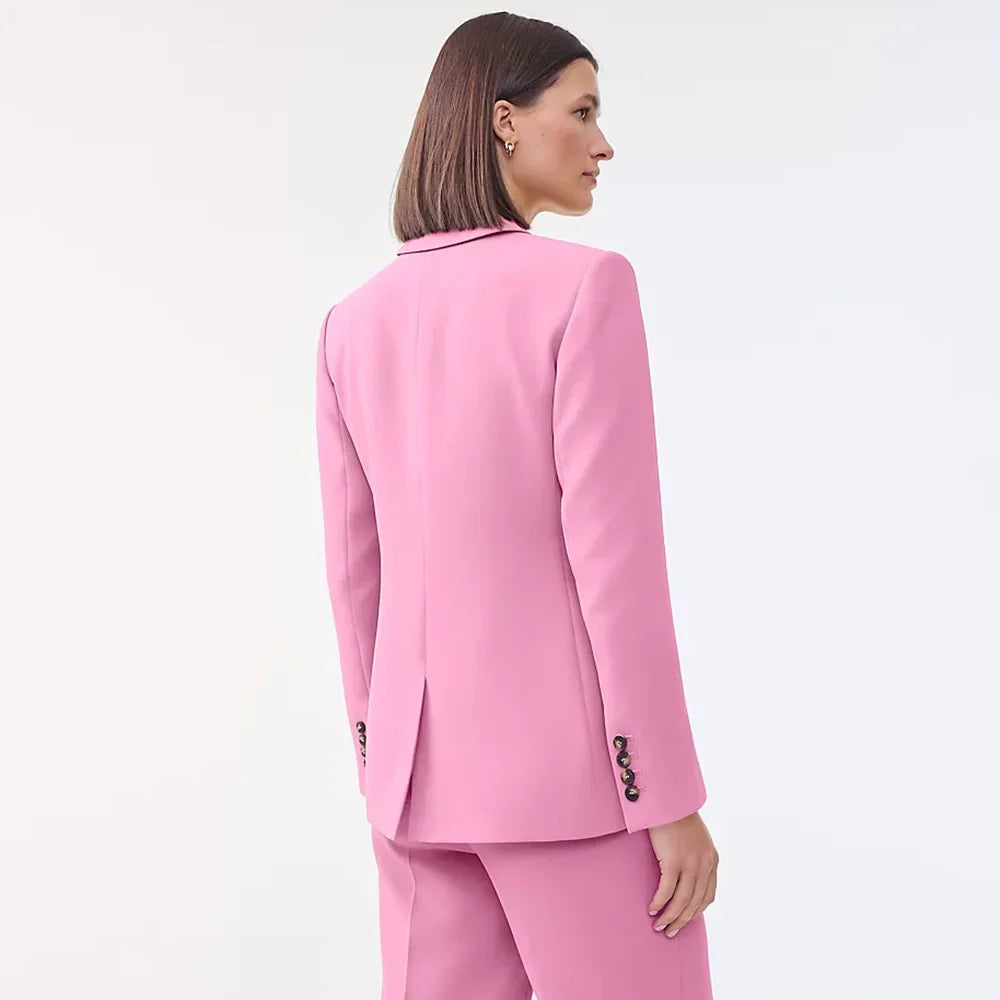 Pink 3-Piece Suit Professional Women's Double Breasted Classic Set Jacket+Vest+Pants Business Evening Party Outfit Customized