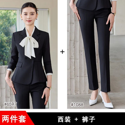 Fashionable professional women's wear, two-piece suit jacket + pants, sophisticated and elegant. 2025 new style