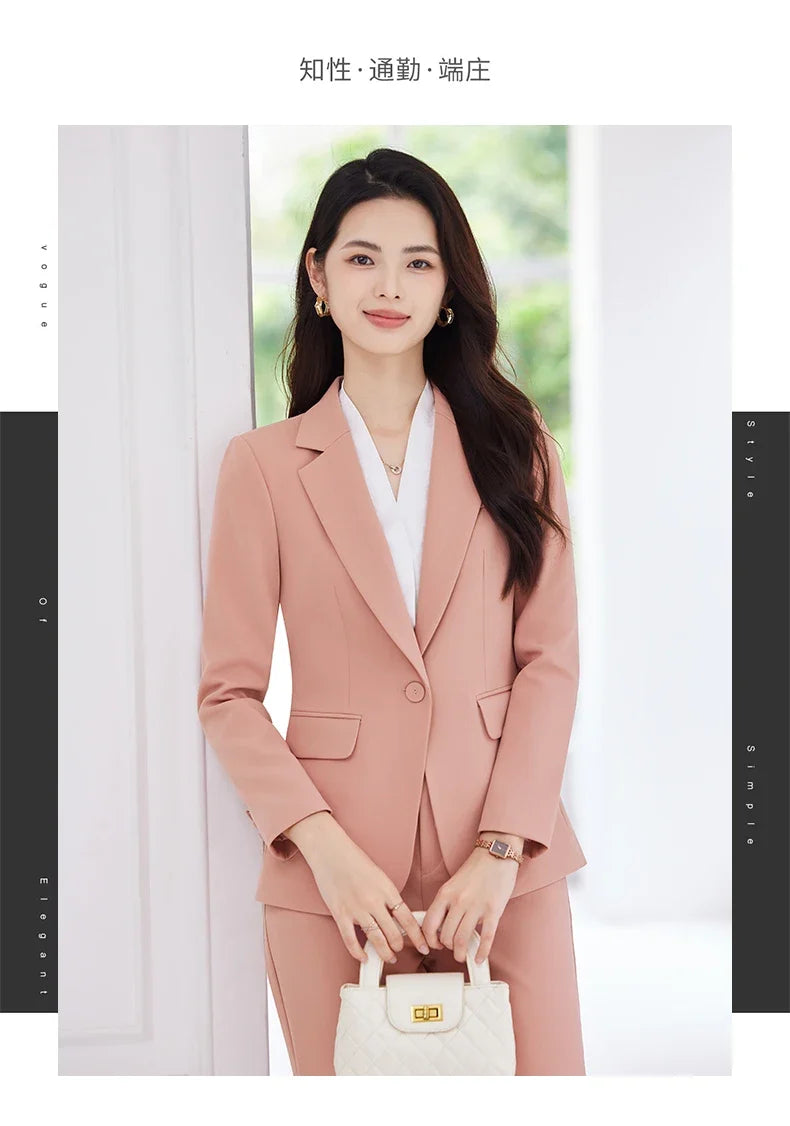Fashionable professional women's clothing, high-quality two-piece pants + blazer. Exquisite, elegant, comfortable