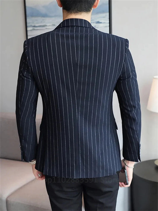 Jacket Slim Striped New Men's Suit Business Casual Professional Formal Jacket Banquet Suit Blazer