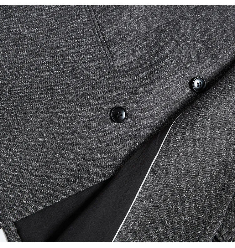 Men's Large Size Autumn Blazer – Smart Casual Polyester Suit Jacket