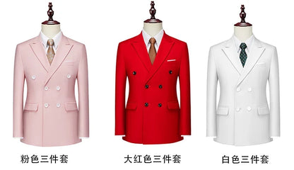 Male Blazer Men's Fashion Business Handsome British Style Casual Slim Solid Color Wedding Work Four Season Style Blazers M-6XL