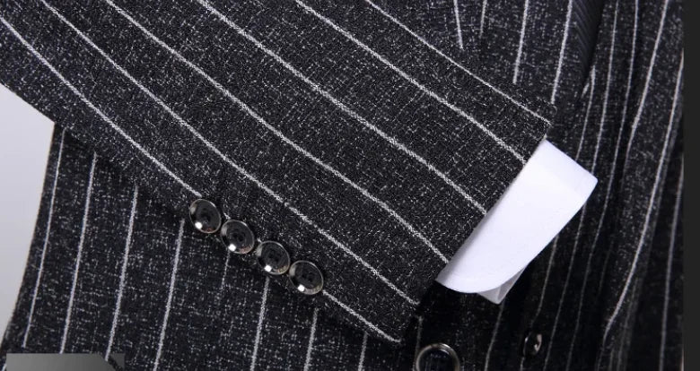 2025 Slim-Fit Three-Piece Suit Vest Trousers Set High-End Boutique British Wedding Party Trend Casual Formal Dress