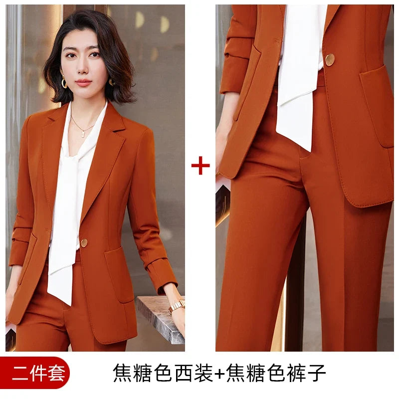 Women's Professional Pants Suit High-Quality Autumn Winter Wear Show Time Increased Temperament