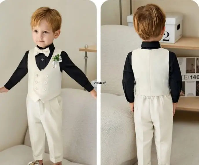 Boys Formal Suit Set – Vest, Pants & Bowtie for Kids