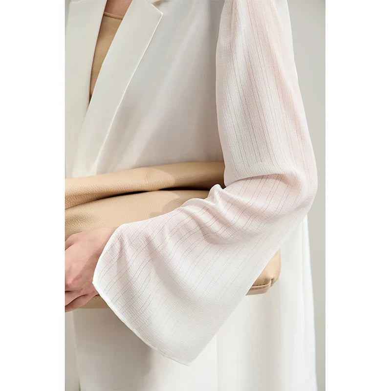 Women's Coat Autumn Autumn Fashion Turned Over Collar Color-block Spliced Fabric Casual Loose Blazers For Woman 12641083