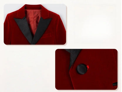 Boys Formal Wedding Birthday Party Wear Kids Piano Host Speech Performance Costume Children's Blazer Pants Bowtie