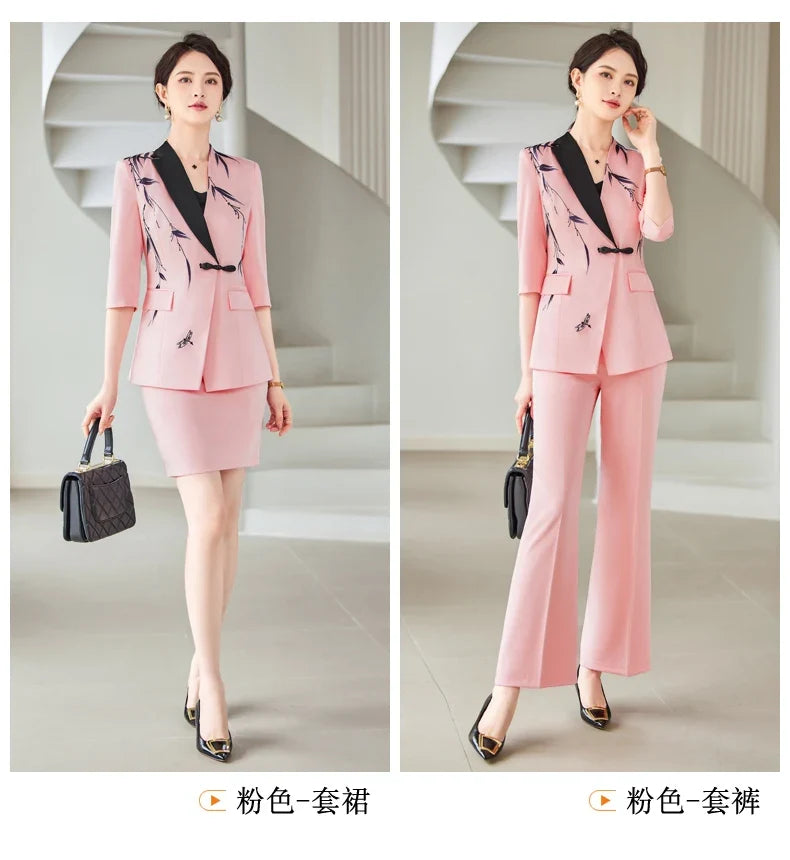 Mid-Sleeve Suit, Pants, Elegant Temperament, Most Unique, Spring and Summer, 2024 New