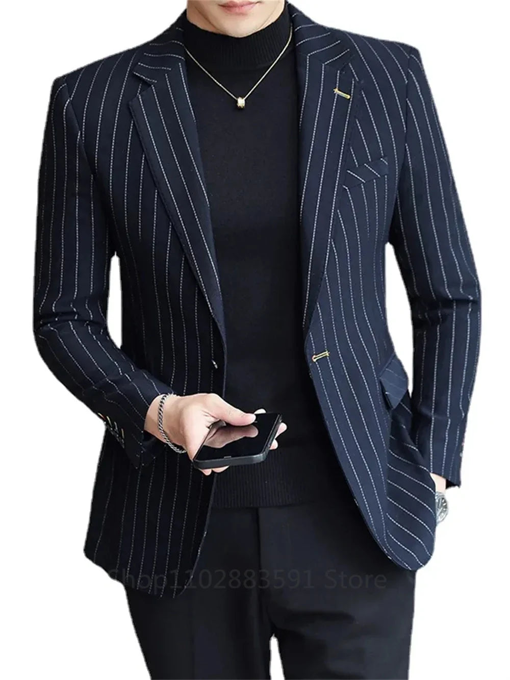 Jacket Slim Striped New Men's Suit Business Casual Professional Formal Jacket Banquet Suit Blazer