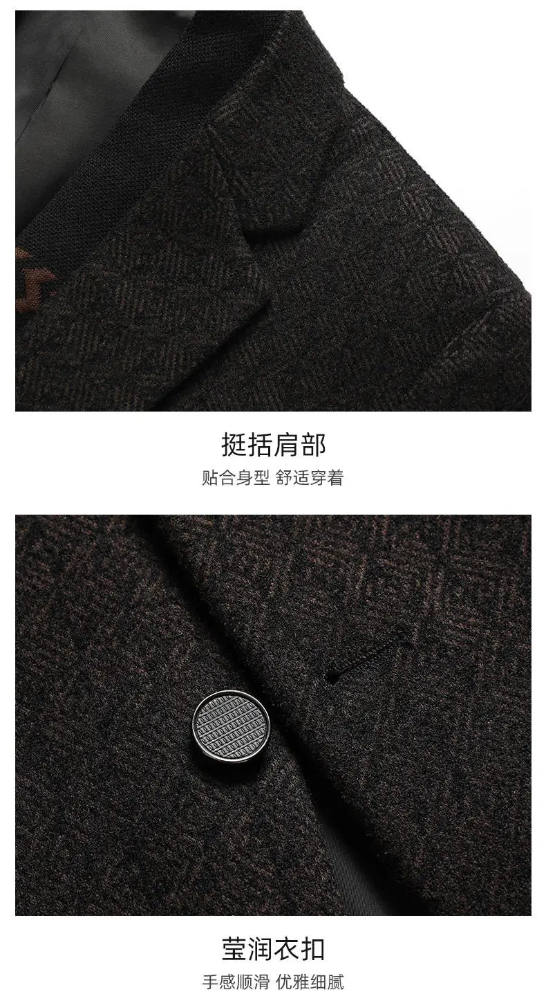 2026 Blazer's New Men's Fashion Business Outdoor Banquet Versatile Wedding Hosting Dress, Actor Gentleman Casual Scarf Blazer