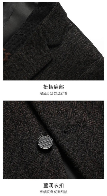 2026 Blazer's New Men's Fashion Business Outdoor Banquet Versatile Wedding Hosting Dress, Actor Gentleman Casual Scarf Blazer