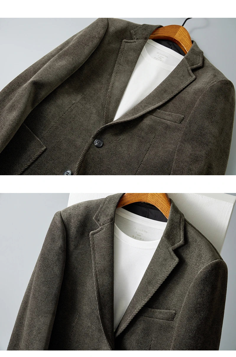 High Quality Fashion Handsome Business Leisure Autumn and Winter New Suit Thick Material Suit Jacket  Blazer Masculino Slim Fit