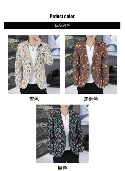 Blazer Men's fashion outdoor travel gentleman wedding Slimming Business versatile Trendy Casual Korean-style formal wear Blazer