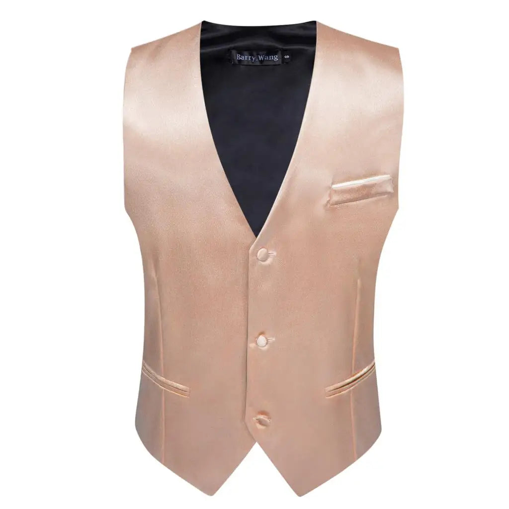 Men's Satin Vest Slim Fit Single-Breasted Waistcoat for Weddings and Formal Occasions