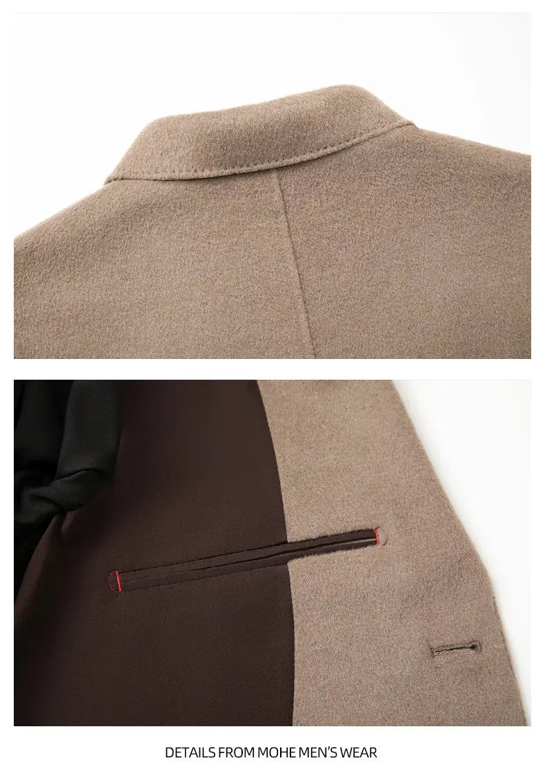 Men's Full Wool Double-Sided Tweed Casual Blazer Five Colors Single-Lining Autumn Winter Well-Structured Casual Business Suit Ja