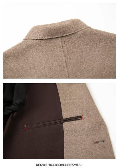 Men's Full Wool Double-Sided Tweed Casual Blazer Five Colors Single-Lining Autumn Winter Well-Structured Casual Business Suit Ja