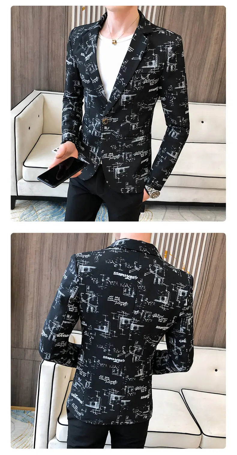 Blazer Men's Fashion Outdoor Travel Gentleman Wedding Slimming Business Versatile Trendy Casual Korean-style Formal Wear Blazer
