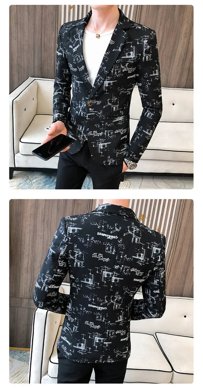 Blazer Men's Fashion Outdoor Travel Gentleman Wedding Slimming Business Versatile Trendy Casual Korean-style Formal Wear Blazer